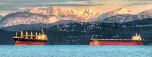 Freight liners off the coast of Vancouver, B.C. Photo: James Wheeler | http://flic.kr/p/bj9f4F