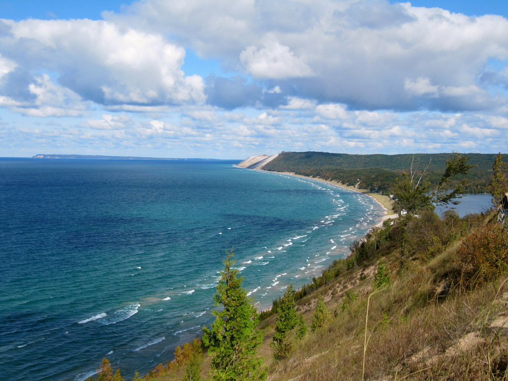 Sleeping Bear Dunes and Lake Michigan near  Traverse City. Photo by Rachel Kramer