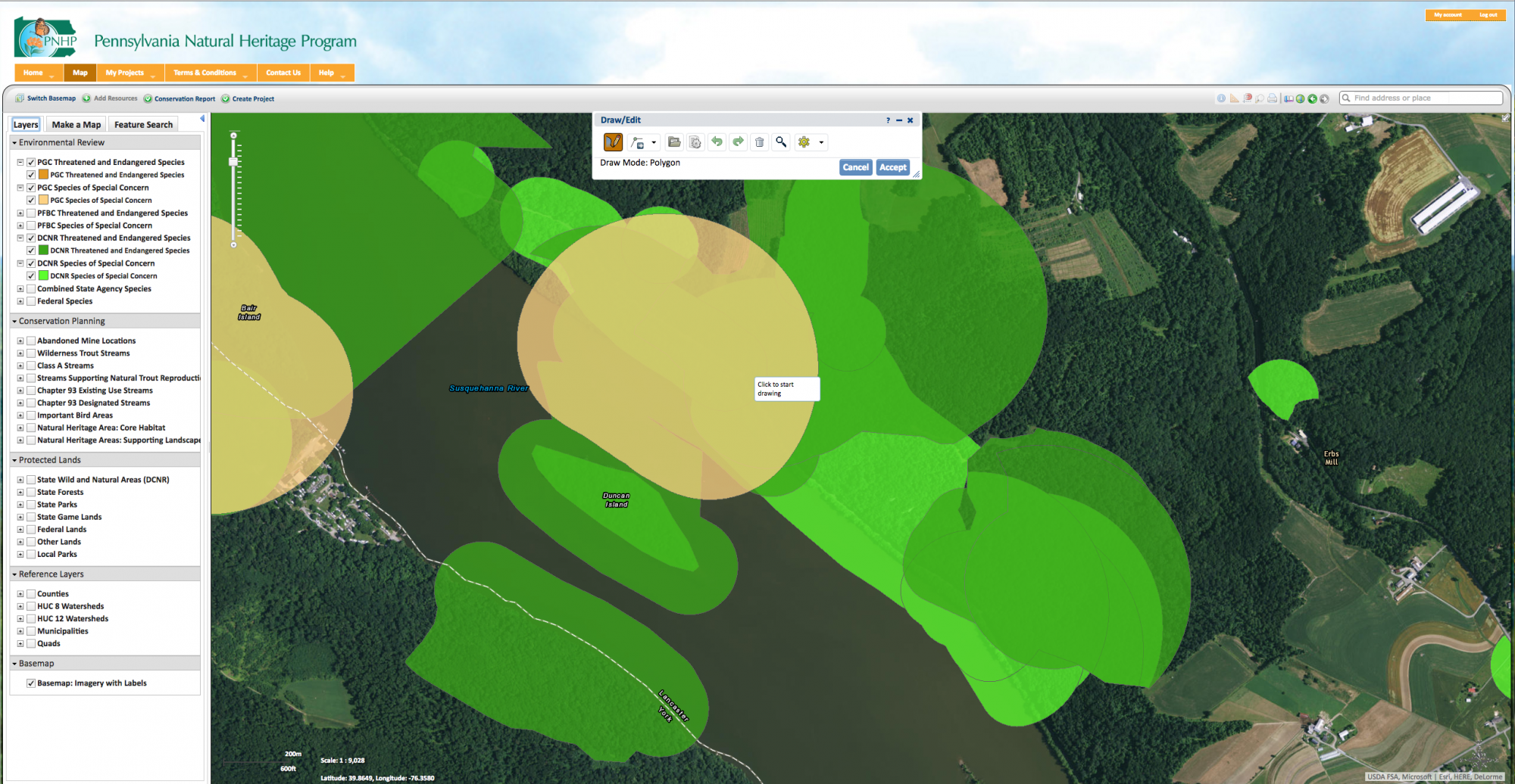 The Pennsylvania Department of Conservation and Natural Resources (DCNR) is now able to offer users access to local Pennsylvania conservation information. Using NatureServe's Environmental Review Tool, industries can now conduct responsible development by safeguarding against harmful impacts to local biodiversity.